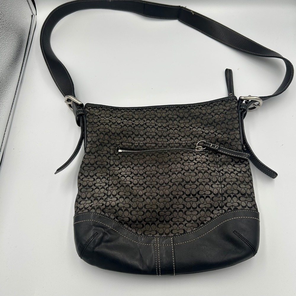 Coach Crossbody Bag Women Medium Black Signature Jacquard F10944 Messenger